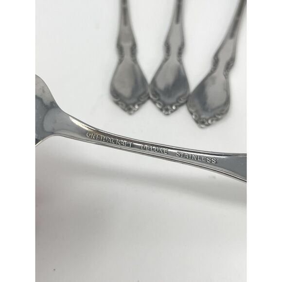 Oneida CHATEAU Stainless Oneidacraft DELUXE Glossy 6” Teaspoons Set Of 4 - Picture 5 of 5